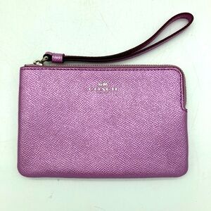 Coach Metallic Leather Wristlet